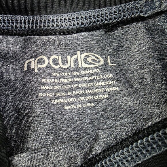 Rip Curl Rash Guard Womens Large Black Gray Surf Top Short Sleeve UPF 50+ - Picture 4 of 8